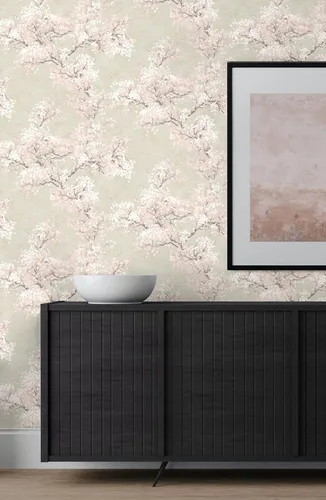Miniatura 4 de NextWall Cherry Blossom Grove - Papel tapiz para despegar y pegar (pergamino y rosa)