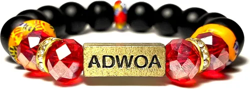 Miniatura 38 de Pulseras africanas tradicionales con nombre nacido en el día para mujeres de Ghana, materiales naturales, ajuste cómodo y holgado