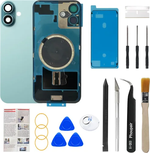 Miniatura 29 de Reemplazo de cristal trasero OEM compatible con iPhone 15 de 6.1 pulgadas con marco de cámara y lente de cámara + kit de herramientas de reparación