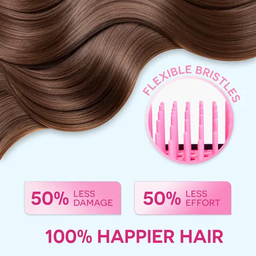 Miniatura 7 de Bautero Cepillo desenredante para cabello grueso y rizado, desenredante sin dolor para cabello natural enrollado 4C, reduce la rotura y el Sakura