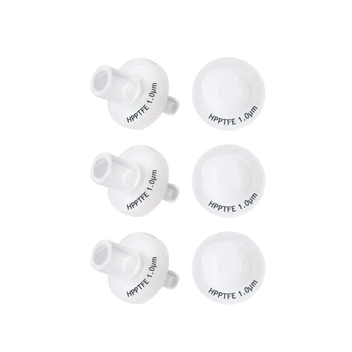 Biotechnology - Filtros de jeringa de 0.512 in de diámetro, 1,0 μm, tamaño de poro con membrana hidrófila de PTFE para filtración de laboratorio