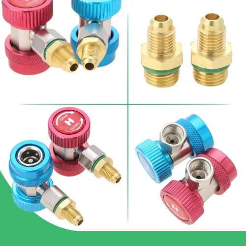 Miniatura 2 de Mtsoonig R134A - Adaptador de acoplador rápido, R134A R22 R12, AC R134A, acoplador rápido ajustable alto y bajo con R22 R12 R502 a R134A Adaptador