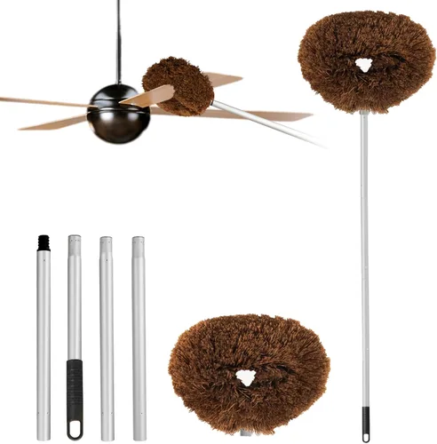 Miniatura 20 de Limpiador de ventilador de techo reutilizable de microfibra para ventilador de techo, limpiador extraíble con poste de extensión que se ajusta de 13