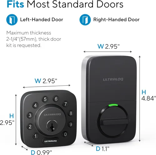 Miniatura 6 de ULTRALOQ U-Bolt - Cerradura inteligente 5 en 1 sin llave con control de aplicación, cerradura de teclado, abertura automática, bloqueo automático