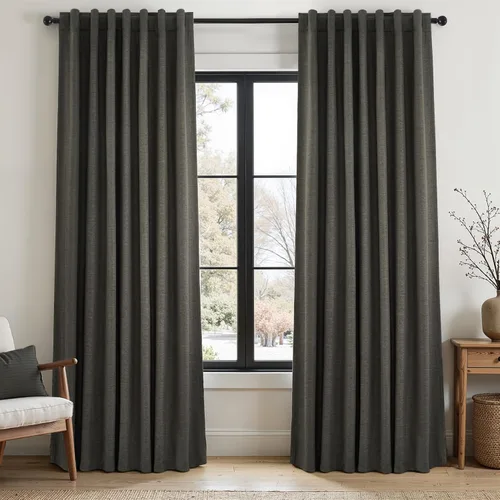 Miniatura 27 de Topfinel Cortinas opacas, blanco beige, 2 paneles, ventanas pequeñas, textura, mezcla de lino, bohemia, abedul, rural, gancho, bolsillo trasero
