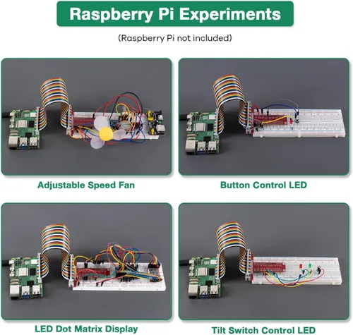 Miniatura 5 de LAFVIN Kit básico de arranque para Raspberry Pi Junta de desarrollo Breadboard LCD1602 Módulo Python C Java Scratch Starter Kit