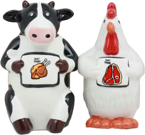 Ebros Gift Holstein - Juego de cocteleras de cerámica para cocina y cocina, para organizar fiestas, aves de corral y ganado coleccionables
