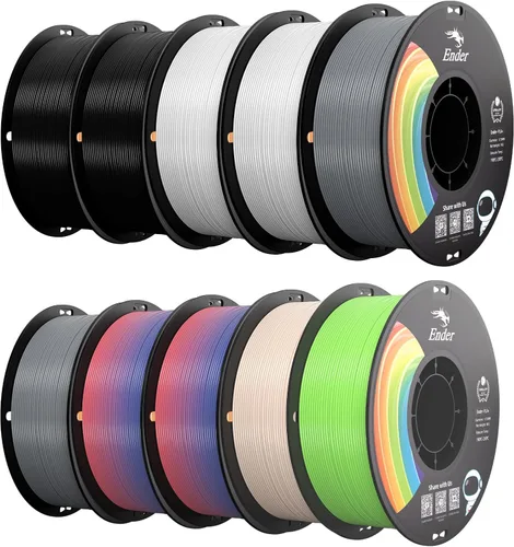 Miniatura 12 de Creality Filamento PLA+ Negro 1.75mm, filamento para impresora 3D de alta resistencia y sin enredos, embalaje al vacío, filamento para impresión 3D
