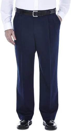 Haggar Pantalón de primera calidad para hombre, sin planchado, color caqui, corte clásico, plisado en la parte delantera (tallas regulares y grandes
