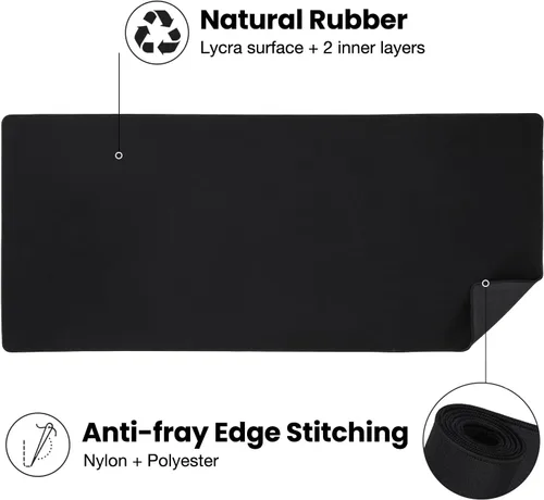 Miniatura 3 de ALOANES Alfombrilla de mouse grande para juegos con base de goma antideslizante, borde cosido, tapete de escritorio para laptop, computadora y PC
