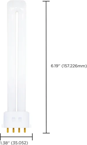 Miniatura 2 de Satco S8369 4100K 13-Watt 2G7 Base T4 Twin 4-Pin Tubo para balastos electrónicos y de atenuación, blanco, 1 unidad (paquete de 1)