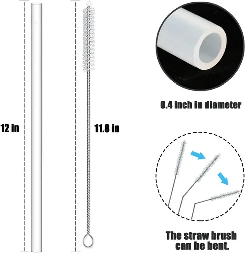 Miniatura 3 de Greant 8 popotes de silicona compatibles con vasos Stanley de 40 onzas, pajitas suaves compatibles con Stanley Cup Straw Straw de 12 pulgadas