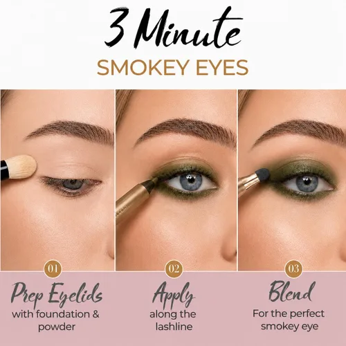 Miniatura 4 de Artisan L'uxe Beauty Velvet Jumbo Delineador de ojos verde oliva con afilador gratuito Maquillaje mezclable para ojos ahumados – Delineador