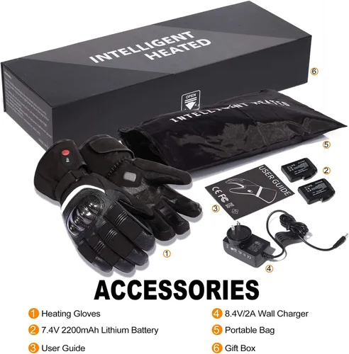 Miniatura 9 de SAVIOR HEAT Guantes térmicos para hombres y mujeres, guantes eléctricos recargables, guantes de esquí con calefacción y guantes de snowboard