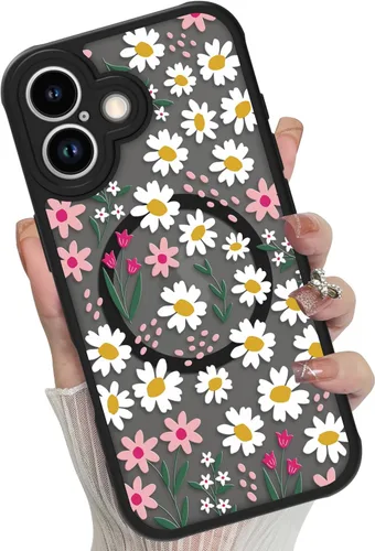 Miniatura 49 de Funda magnética para iPhone 17 Pro [compatible con MagSafe], bonita funda de moda con estampado de leopardo negro, translúcida, mate, parte trasera