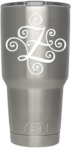 Miniatura 72 de Monogram - Calcomanía troquelada/vinilo adhesivo. Haga clic para opciones de color/letra. Disponible en cuatro colores y todas las letras de la A