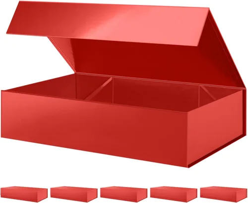 Miniatura 7 de PACKHOME Caja de regalo de 11.5 x 8 x 2.5 pulgadas, caja resistente para camisas con tapa magnética para múltiples ocasiones (negro brillante)