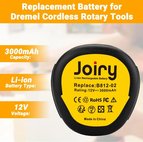 Miniatura 3 de Joiry Batería de iones de litio de repuesto de 12 V 3000 mAh con mayor seguridad y mayor tiempo de funcionamiento, compatible con herramientas