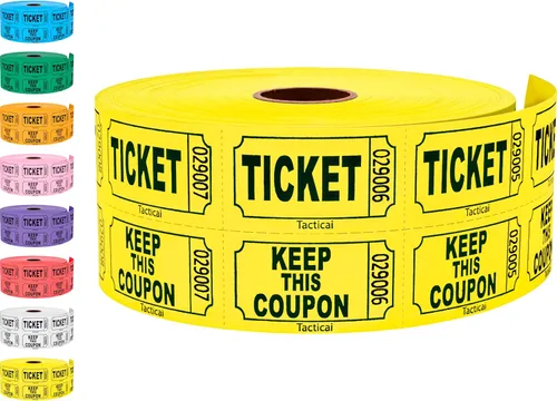 Miniatura 20 de 1000 boletos Tacticai para rifa, azul (1 de 8 colores), rollo doble, boleto para eventos, entradas, premio de clase, recaudación de fondos y premios