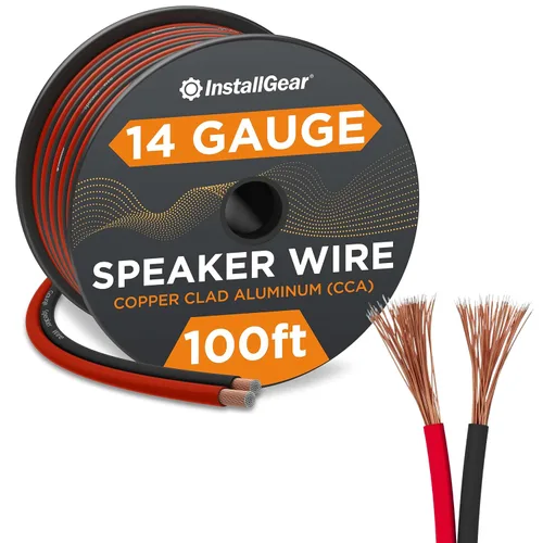 Miniatura 7 de InstallGear Cable de altavoz de calibre 14 de 30 pies, cable de altavoz de audio de automóvil de aluminio revestido de cobre para sistemas estéreo