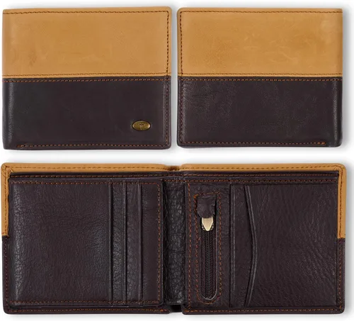 Christian Art Gifts Cartera clásica de cuero de grano completo para hombre con emblema cruzado, bloqueo RFID para tarjetas, identificación, ranuras