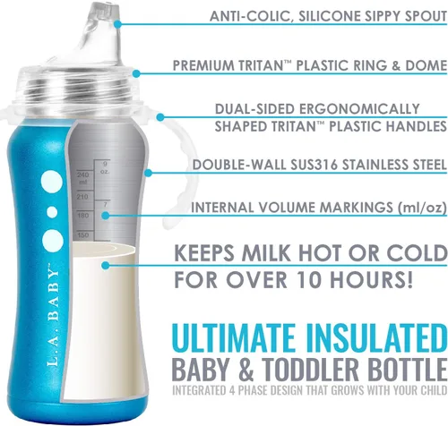 Miniatura 2 de Ultimate - Vaso para beber de acero inoxidable Vaso aislado de 9 onzas para niños pequeños que aísla más de 10 horas Sin fugas, silicona