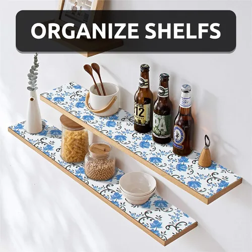 Miniatura 2 de FIFTY FEET Revestimiento de estante de 18 x 96 pulgadas para armarios de cocina, revestimiento de cajón de PVC para cómoda antideslizante para baño