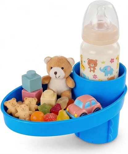 Miniatura 10 de Bandeja de asiento de automóvil – para portavasos de 2.5 a 2.8 pulgadas, expande fácilmente la bandeja para aperitivos en taza de 360° y bandeja