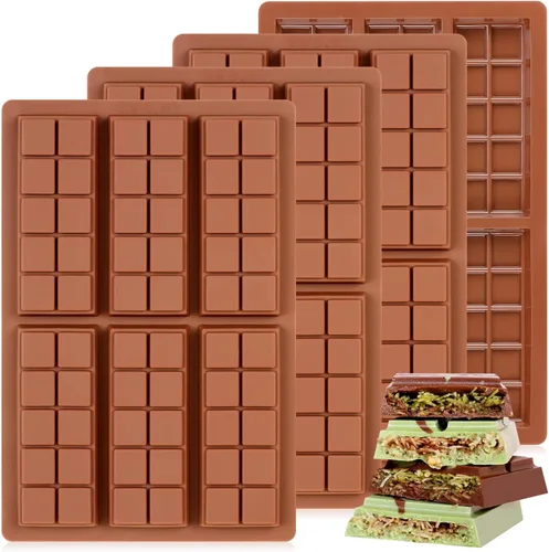 Miniatura 18 de Molde de barra de chocolate – Moldes antiadherentes para chocolate, molde profundo de silicona de grado alimenticio para pistacho de Dubai, dulces