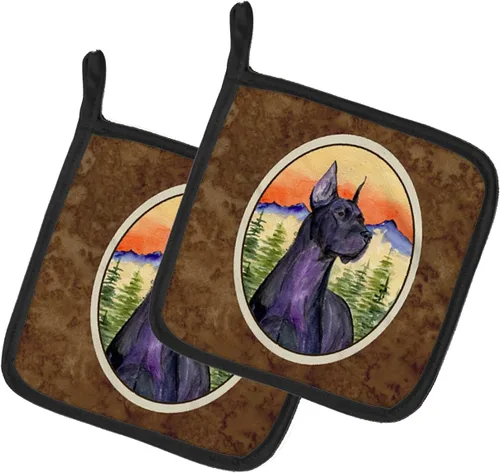 Miniatura 252 de Caroline's Treasures SS8617PTHD - Juego de soportes para ollas de cocina resistentes al calor, almohadillas calientes para horno para cocinar, Husky