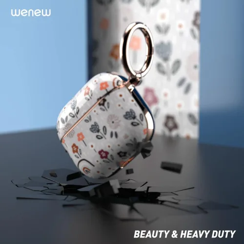 Miniatura 4 de wenew Funda para AirPod 3 AirPods 3ª generación para mujer, LED visible, resistente, soporte inalámbrico de carga (gris)