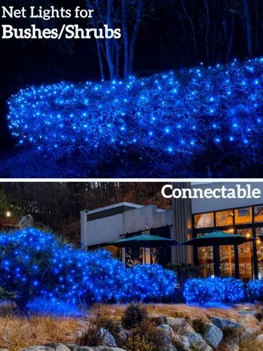 Miniatura 5 de Red de luces LED de Navidad para arbustos, 132 luces LED de 6 pies x 6 pies, conectables con certificación UL para arbustos, árboles, arbustos