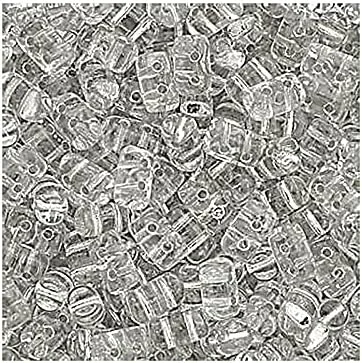 Miniatura 3 de Cilindro de cuentas de vidrio prensado Matubo Rulla de 0.35 oz con dos agujeros, 0.118 x 0.197 in, color plateado Tweedy Tweedy Silver