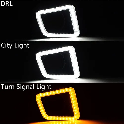 Miniatura 6 de Compatible con Toyota Tundra 2014-2021 ámbar blanco DRL luz de circulación diurna conducción nocturna antiniebla kit de molduras de bisel