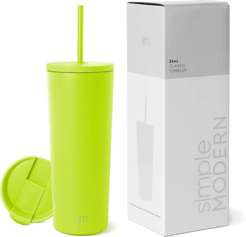 Miniatura 20 de Simple Modern- Vaso con aislamiento, c/tapa y pajilla Taza de viaje Botella de agua de ac. inox. reutilizable Unisex Colecc. Classic 24 oz