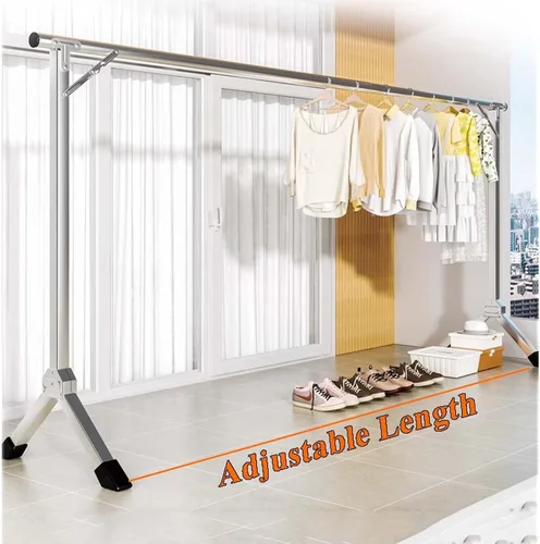 Miniatura 3 de Escurridor de ropa plegable de acero inoxidable con longitud ajustable, aireador de lavandería resistente