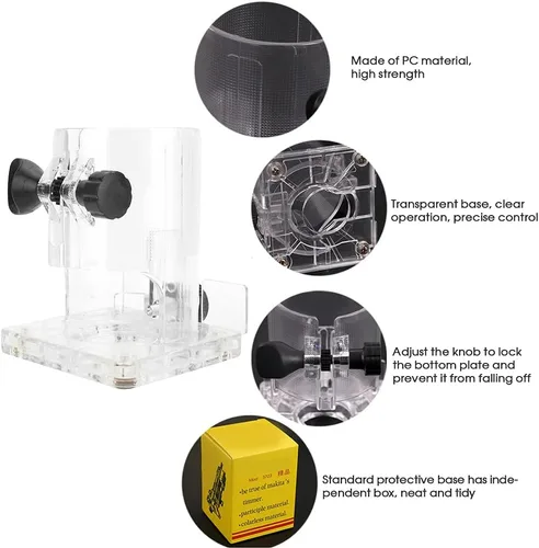 Miniatura 3 de Enrutador protector para recortadora, base transparente, para carpintería, base de plástico, herramientas eléctricas, accesorios de protección