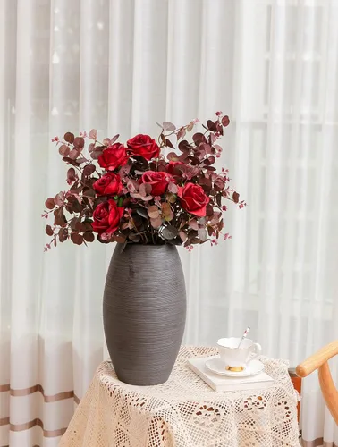 Miniatura 4 de 3 piezas de plantas artificiales de seda, hojas de eucalipto de 29 pulgadas, ramas de eucalipto, decoración de arreglos florales, plantas