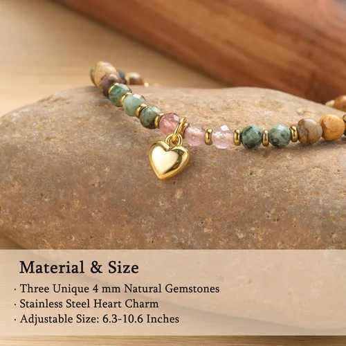 Miniatura 3 de HGDEER Regalos de cumpleaños para mujer, pulsera única de piedra natural, para mujeres, adolescentes, niñas, regalos de moda para amigas, mejores