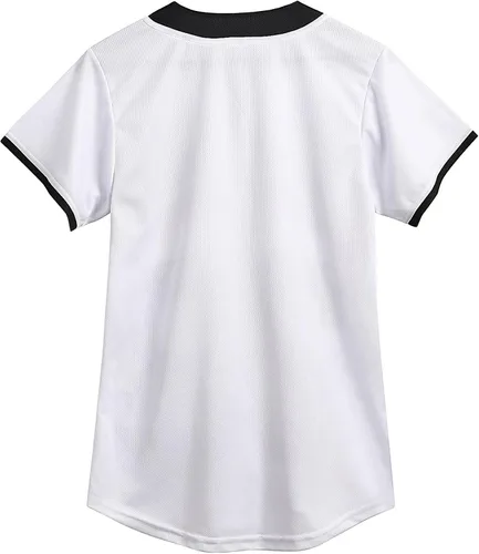 Miniatura 2 de Amzdest Ropa de los años 90 para mujer, disfraz unisex de hip hop para fiesta, camiseta de béisbol Bel Air, camisa de manga corta con botones