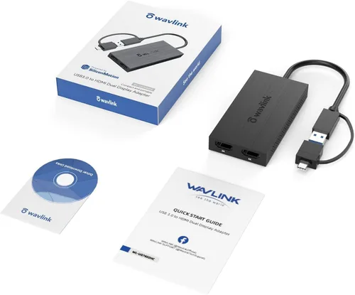 Miniatura 8 de WAVLINK Divisor HDMI de pantalla extendida para monitor doble, adaptador USB A o USB-C a HDMI dual, pantalla multimonitor, 3 pantallas separadas