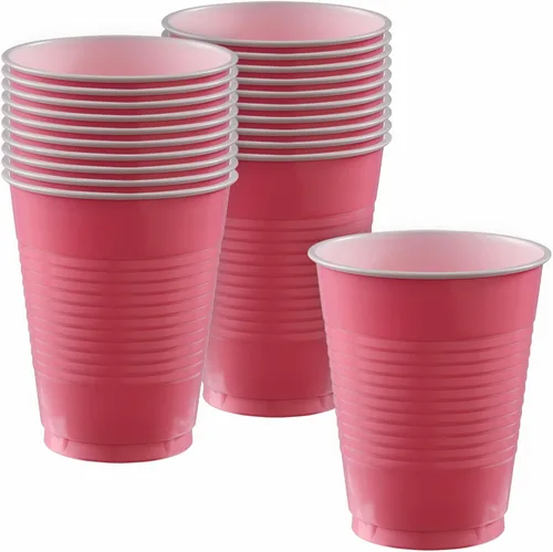 Miniatura 11 de Vasos de plástico color rojo manzana (paquete de 20) – 18 onzas – Vasos versátiles para interiores y exteriores, fiestas, bodas, cumpleaños