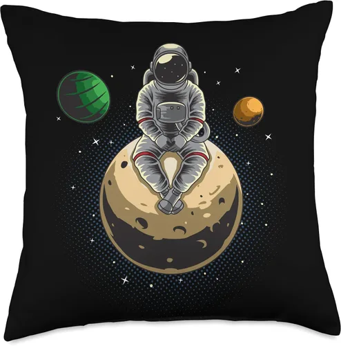 Miniatura 4 de Astronaut Sitting in the Moon in Space Astronaut Throw Pillow