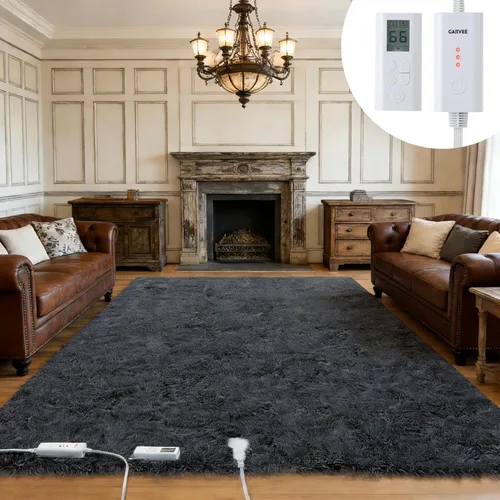Miniatura 11 de Garvee Alfombra térmica inalámbrica de 8 x 10 pulgadas, alfombra eléctrica con 6 ajustes de calor y temporizador de 2 a 10 horas, tapete térmico