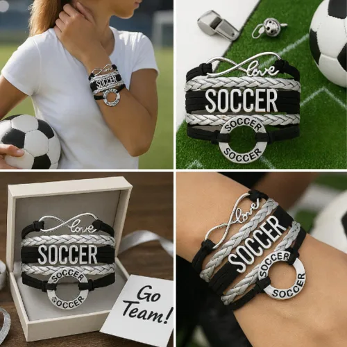 Miniatura 45 de Sportybella - Pulsera de fútbol ajustable, regalo para jugadores