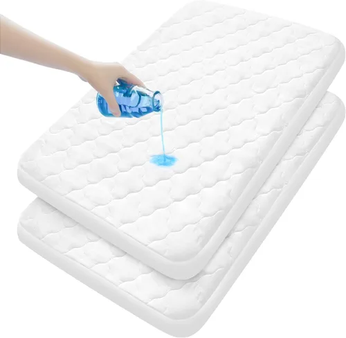Miniatura 7 de Pack and Play - Funda de colchón impermeable, suave y acolchada de Graco Pamo Babe Pack and Play, protector de colchón de 27 x 39 pulgadas, mini