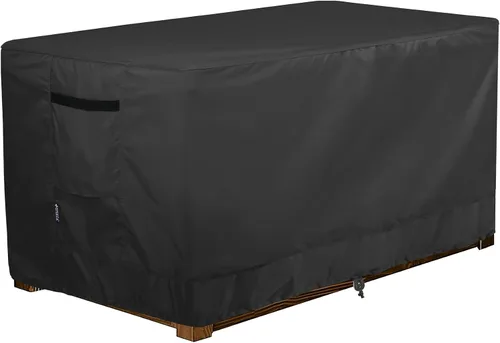 Funda para Caja de Cubierta de Patio Impermeable Rectangular para Exteriores Funda para Banco de Almacenamiento 62L x 30A x 26Al pulgadas, Negro