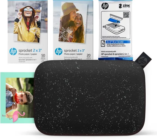 Miniatura 19 de Impresora fotográfica portátil HP Sprocket 2x3 (Negro Noir) Imprime imágenes en papel adhesivo Zink, desde tu dispositivo iOS y Android.