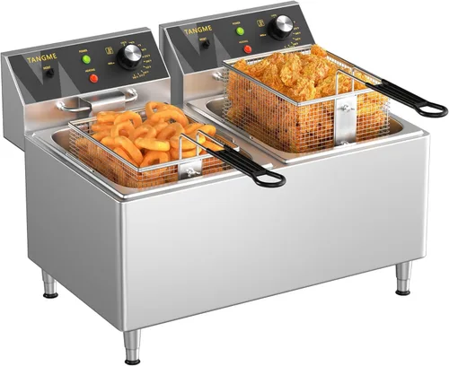 Miniatura 8 de TANGME Freidora Profunda con Cesta Individual, Freidora Eléctrica de Encimera de 1750W 12.7Qt Freidoras Profundas Comerciales de Gran Capacidad