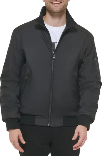 Calvin Klein Abrigos de invierno para hombre - Chaqueta softshell con capucha forrada de sherpa